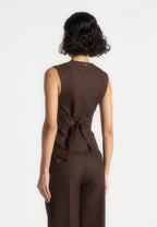 Christine - Tailored Cinch Waistcoat - Brown