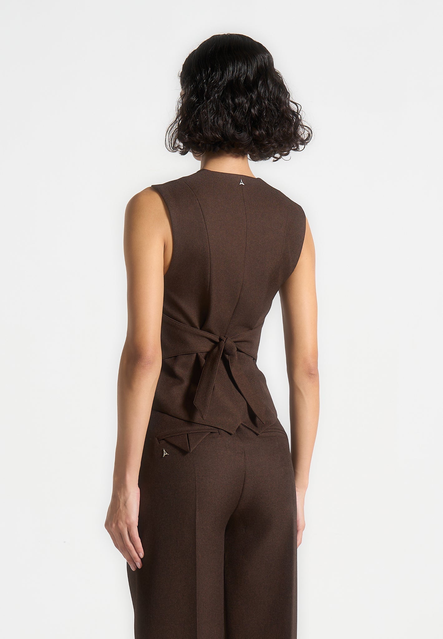 Christine - Tailored Cinch Waistcoat - Brown