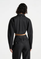 Elya - Tailored Super Cropped Jacket - Black