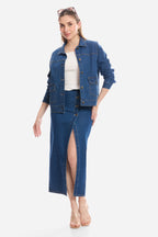 Tashi|100% Cotton Denim Trucker Jacket