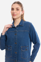 Tashi|100% Cotton Denim Trucker Jacket