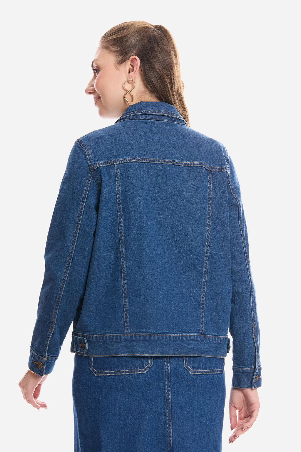 Tashi|100% Cotton Denim Trucker Jacket