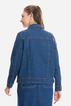 Tashi|100% Cotton Denim Trucker Jacket