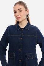 Elaya|100% Cotton Denim Trucker Jacket