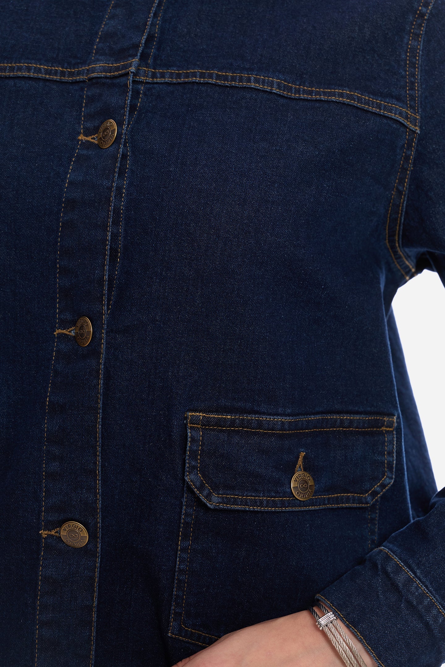 Elaya|100% Cotton Denim Trucker Jacket