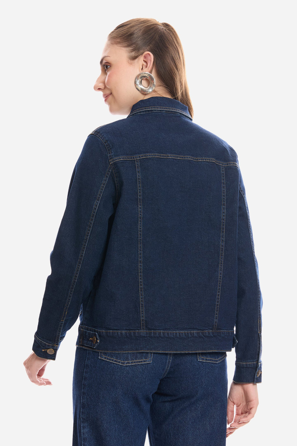 Elaya|100% Cotton Denim Trucker Jacket