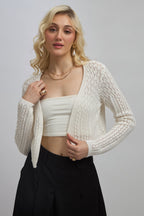 India|100% Cotton Knitted Front-Open Cardigan
