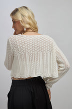 India|100% Cotton Knitted Front-Open Cardigan