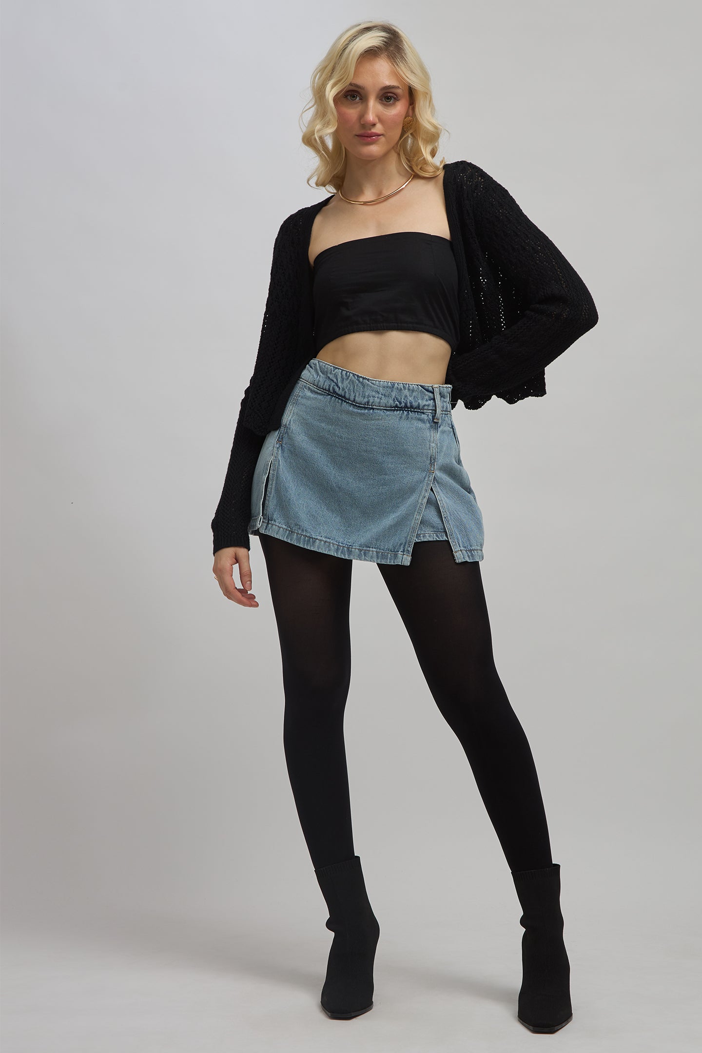 Alabama|100% Cotton Knitted Front-Open Cardigan
