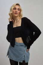 Alabama|100% Cotton Knitted Front-Open Cardigan