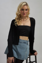 Alabama|100% Cotton Knitted Front-Open Cardigan