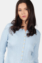 Elda|Viscose Cable Knit Button Down Cardigan