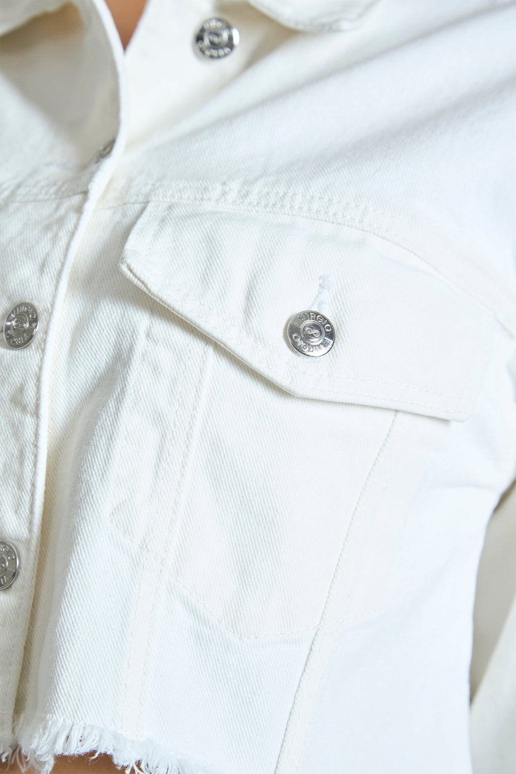 Tawny|100% Cotton Denim Cropped Trucker Jacket