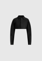 Elya - Suede Super Cropped Jacket - Black