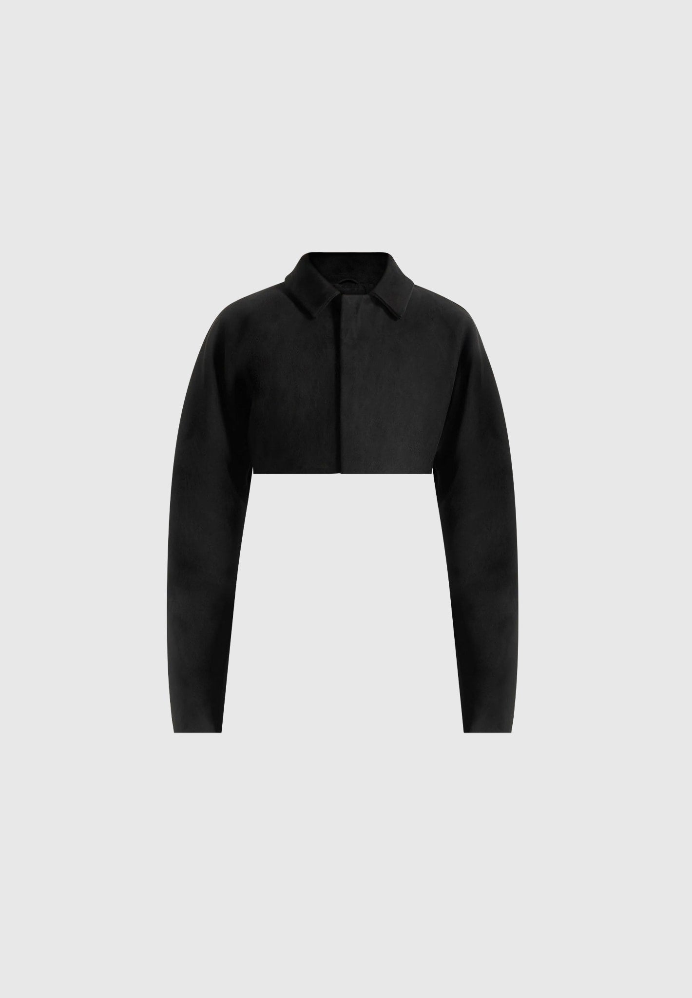 Elya - Suede Super Cropped Jacket - Black
