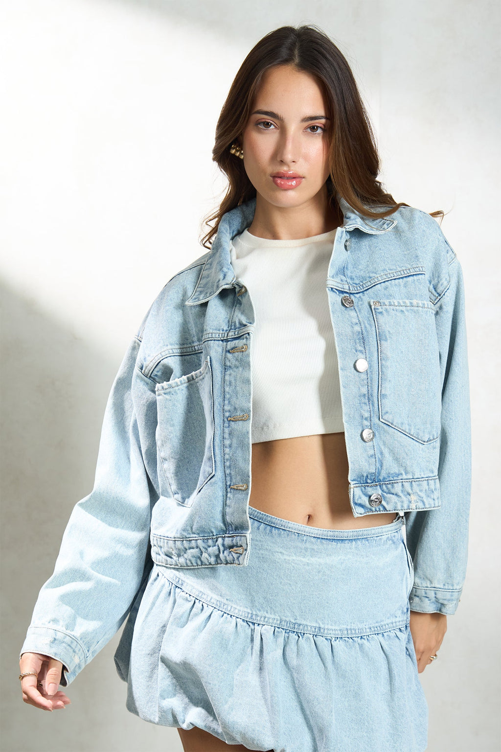 Ryder|100% Cotton Oversized Pockets Denim Jacket