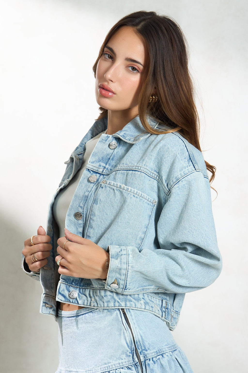 Ryder|100% Cotton Oversized Pockets Denim Jacket