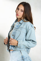 Ryder|100% Cotton Oversized Pockets Denim Jacket