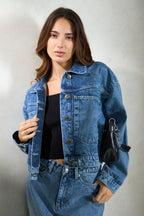 Bexie|100% Cotton Denim Relaxed Trucker Jacket