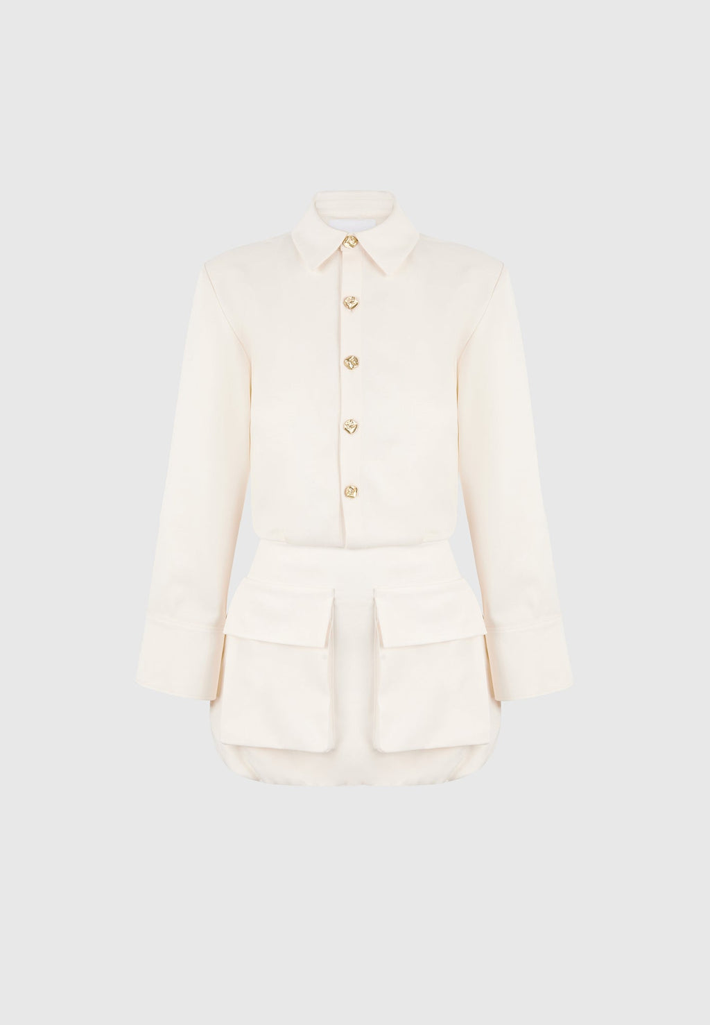 Laure - Cargo Shirt Mini Dress - Cream