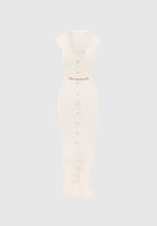 Helene - Knitted Midaxi Dress with Belt - Beige
