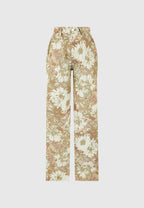 Florence - Jacquard High Rise Straight Leg Jeans - Sage