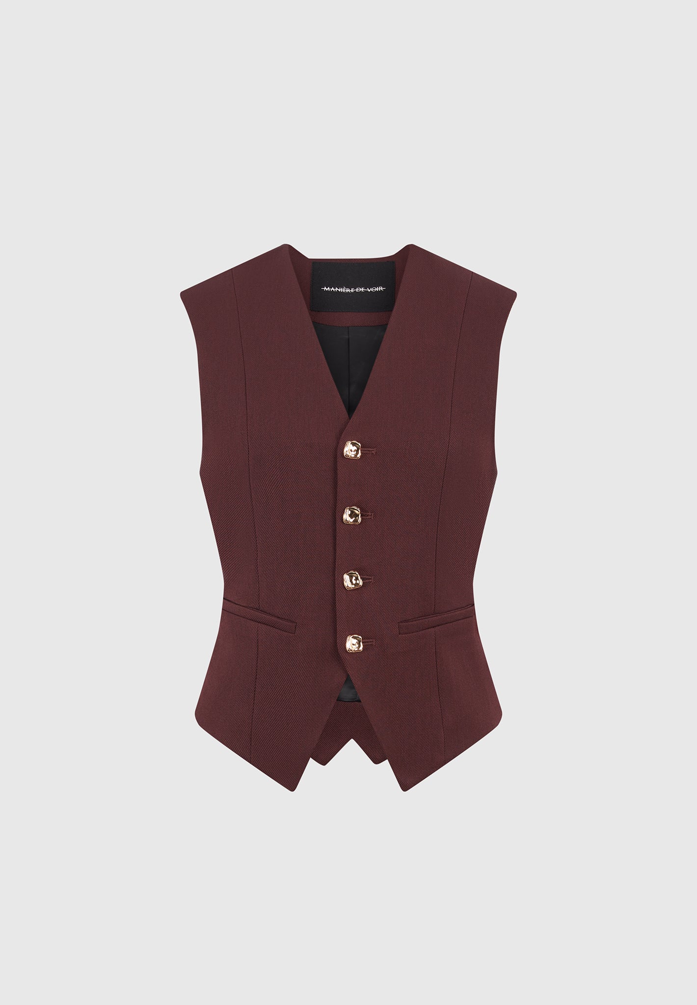 Christine - Tailored Cinch Waistcoat - Wine Red
