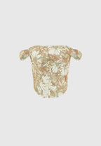 Bonnie - Jacquard Bardot Corset Top - Sage