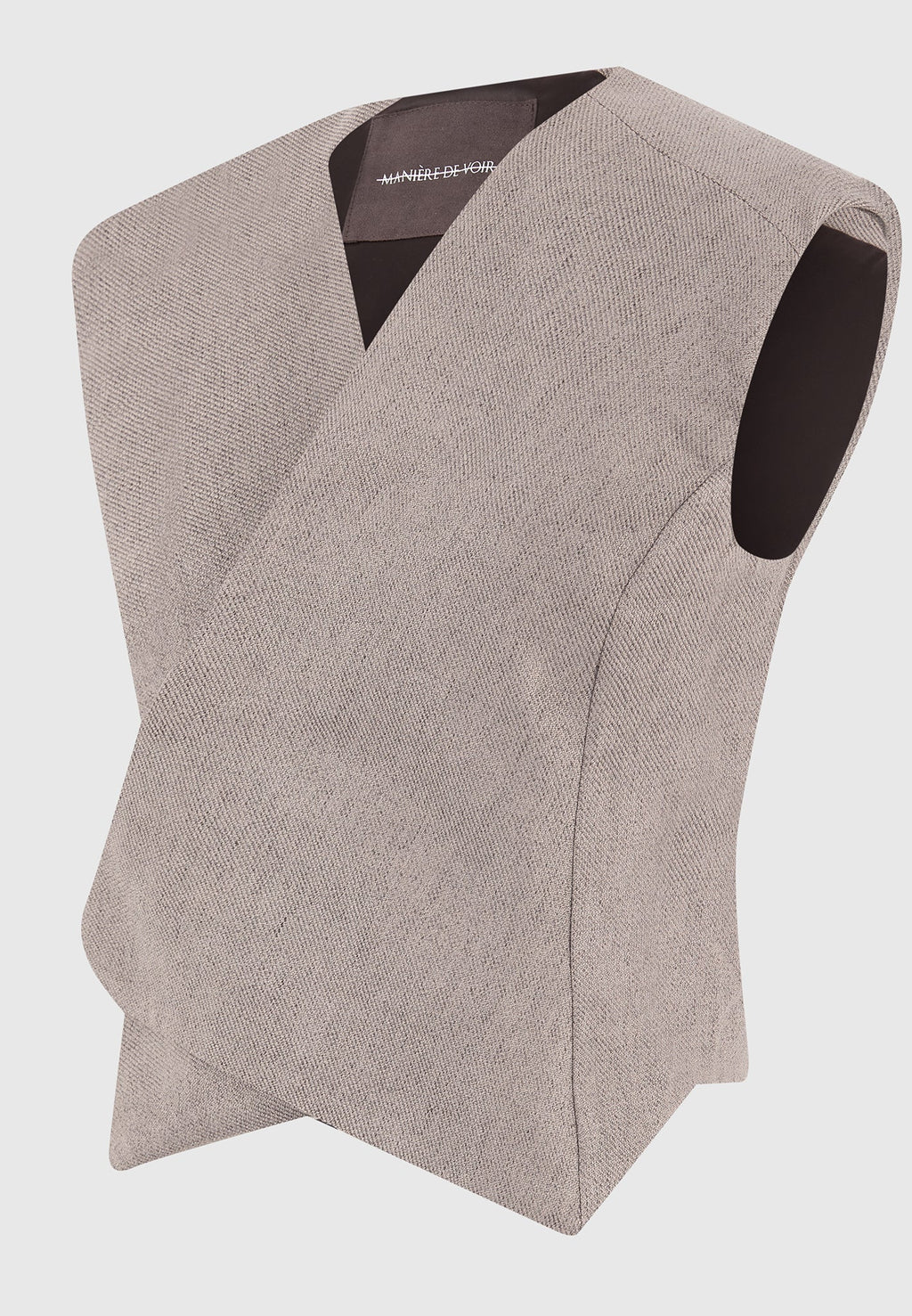 Laurence - Textured Tailored Wrap Waistcoat - Taupe