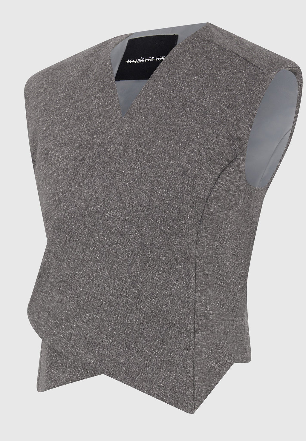 Laurence - Textured Tailored Wrap Waistcoat - Grey Marl