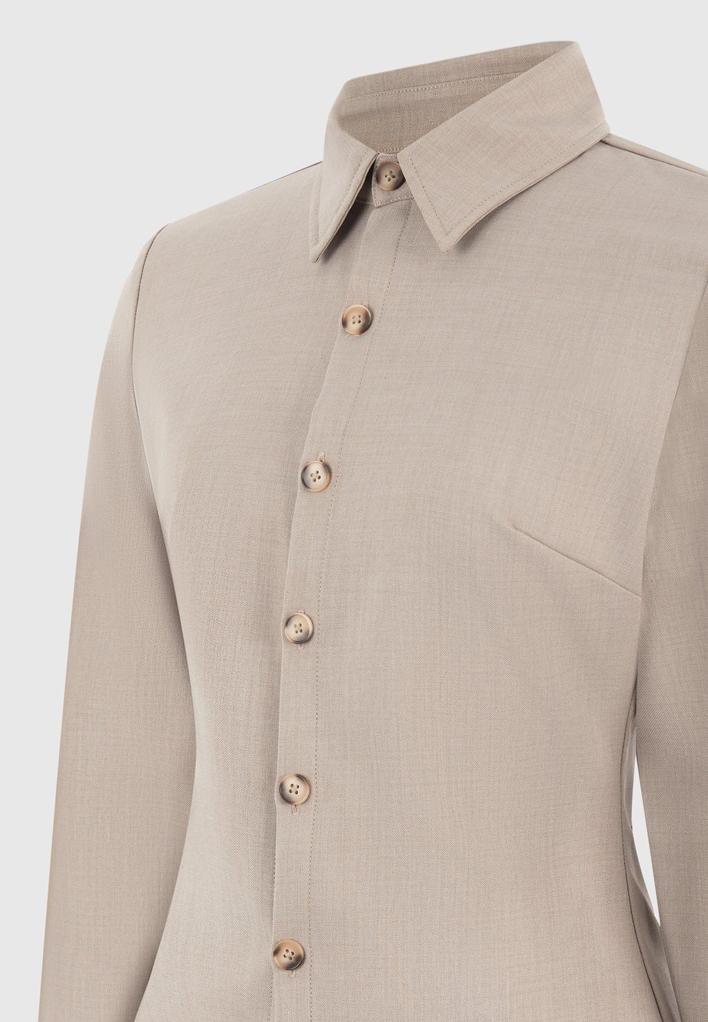 Sonia - Tailored Angled Shirt - Taupe