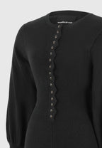 Michele - Knitted Scallop Hem Playsuit - Black