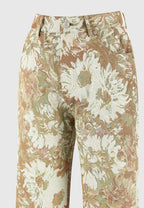 Florence - Jacquard High Rise Straight Leg Jeans - Sage