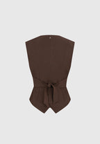 Christine - Tailored Cinch Waistcoat - Brown