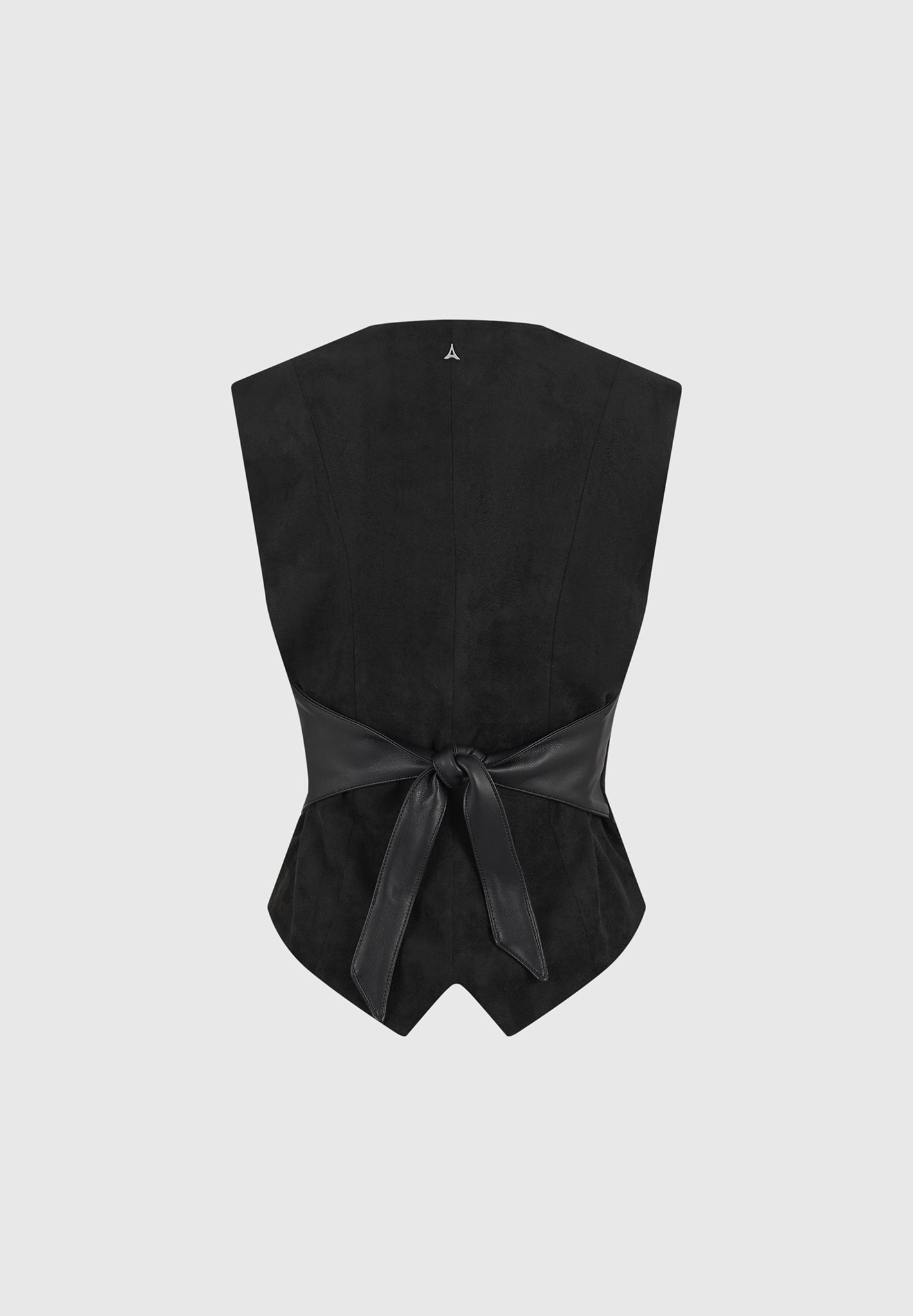 Christine - Suede Cinch Waistcoat - Black