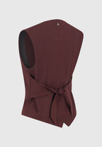 Christine - Tailored Cinch Waistcoat - Wine Red