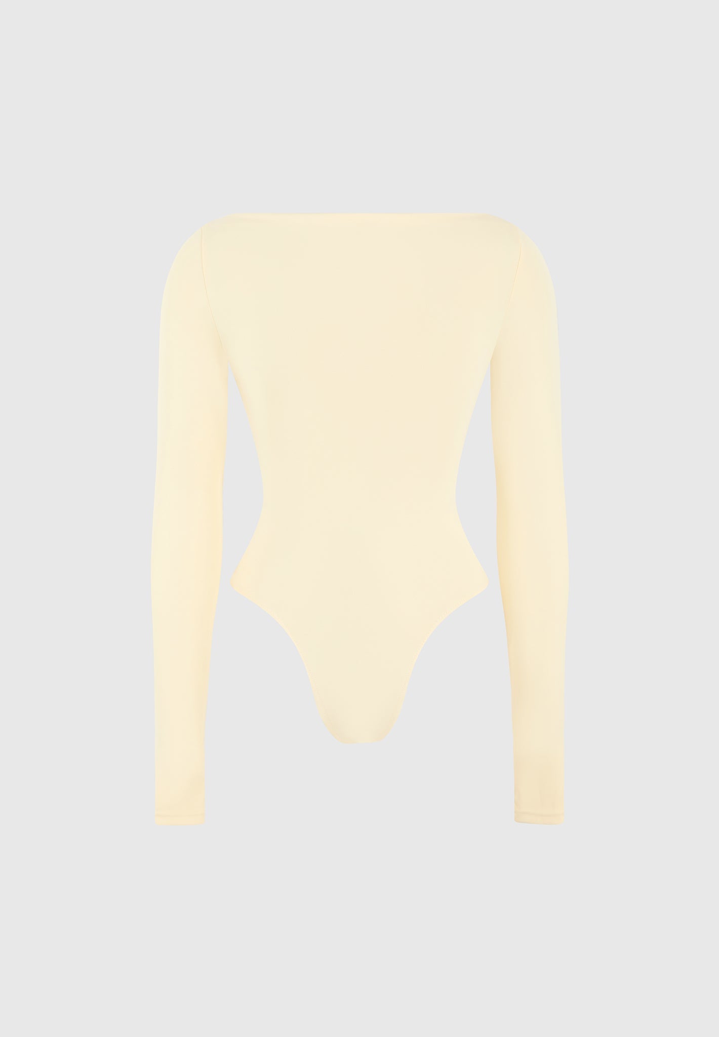 Eva - Boat Neck Bodysuit - Pale Yellow