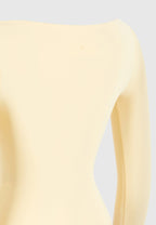 Eva - Boat Neck Bodysuit - Pale Yellow