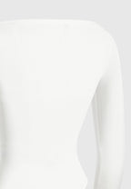 Eva - Boat Neck Bodysuit - White