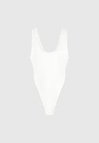 Manon - Double Layer High Leg Bodysuit - Off White