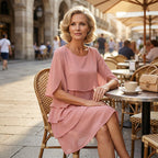 Women's Elegant Layered Ruffle Sleeve Dress
