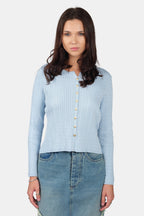 Elda|Viscose Cable Knit Button Down Cardigan