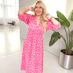 Women’s Printed V-Neck Dress – Comfort, Elegance & Versatility