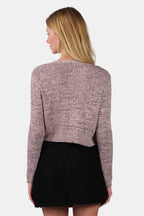 Vina|Viscose Melange Crop Length Knit Cardigan