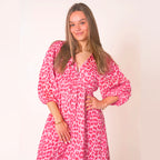 Women’s Printed V-Neck Dress – Comfort, Elegance & Versatility