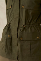 Sara|100% Cotton Utility Jacket With Flange