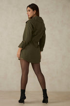 Sara|100% Cotton Utility Jacket With Flange