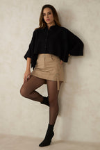 Lolha|100% Cotton Crop Trench Coat Cape