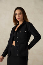 Aiyla|Cotton Stretch Utilitarian Shacket