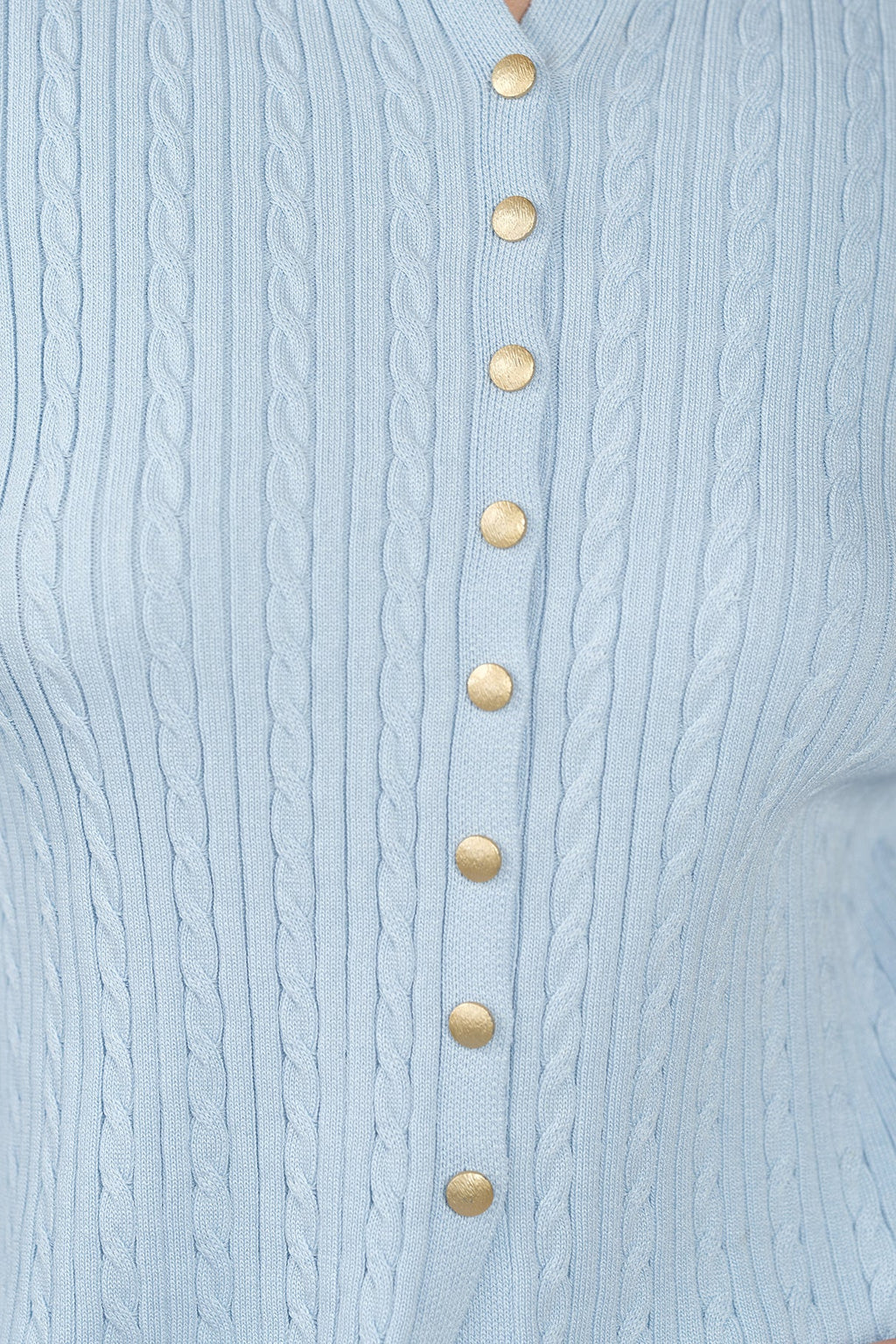 Elda|Viscose Cable Knit Button Down Cardigan